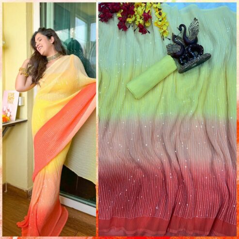 Beautiful Shaded Color Sequence Sarees