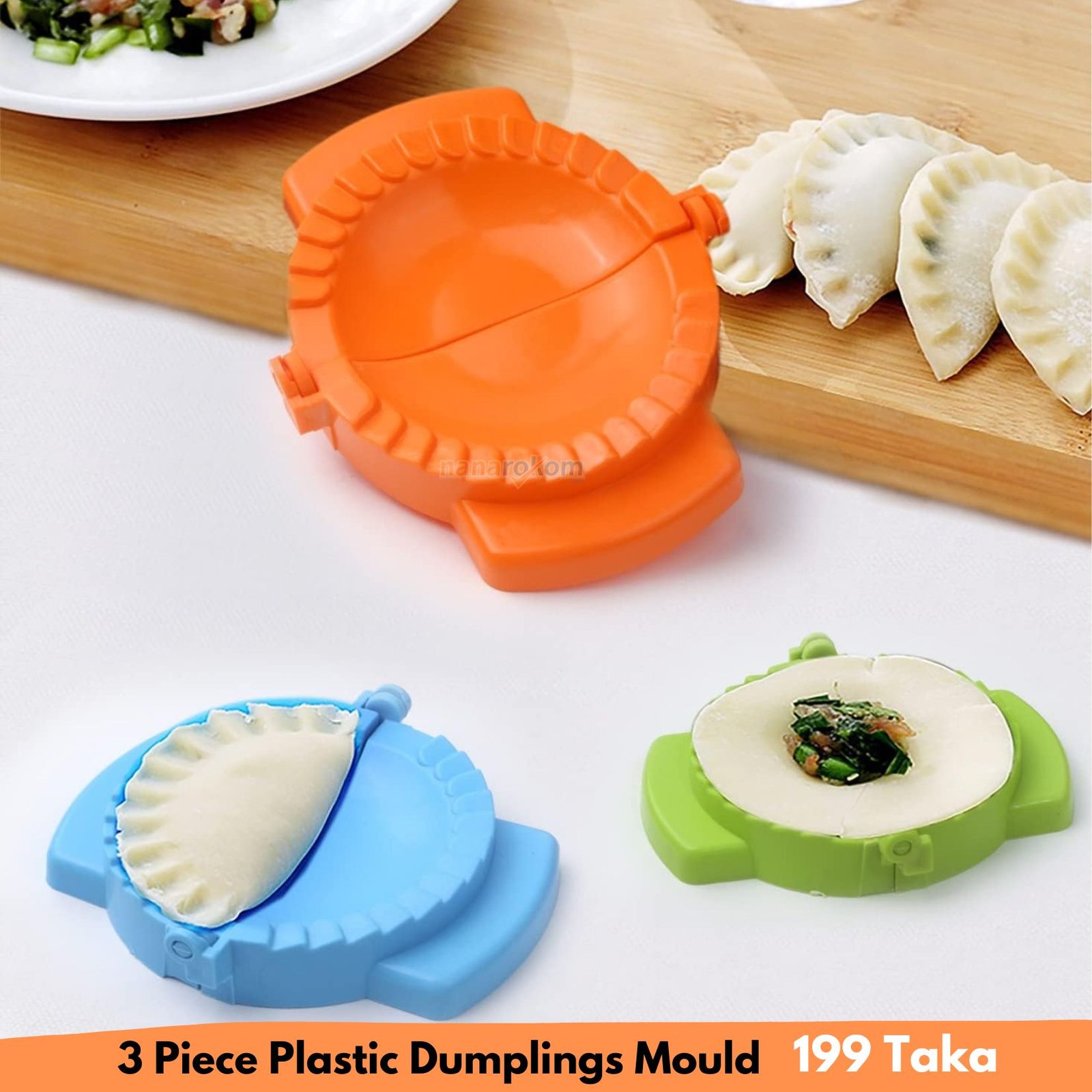 3 Piece Dumplings Plastic Mould