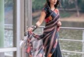 Georgette Printed Saree in Stock