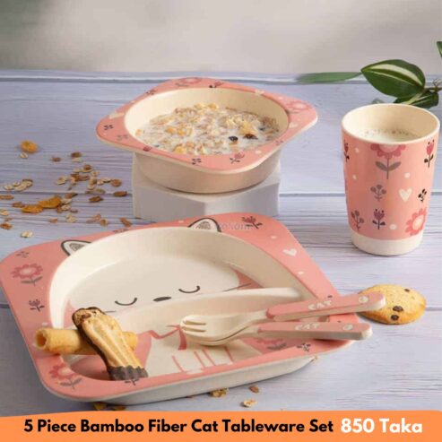 Bamboo Fiver Cat Tableware Set