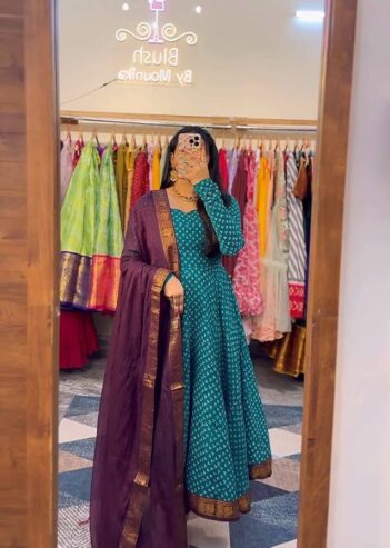 Beautiful New Gown With Kota dupatta