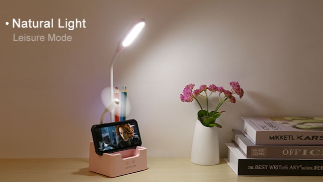 LED Desk Lamp With Fan & Mini Power bank