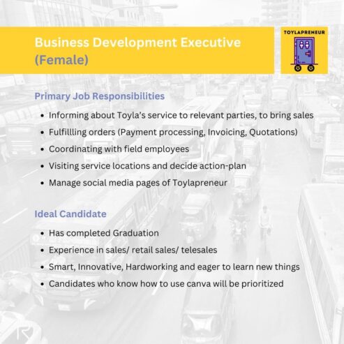 Business Development Executive Job (Female)