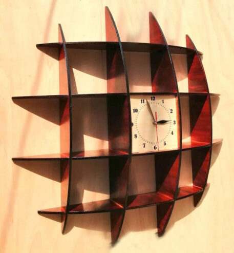 Wall Mount Showpiece Rack with Clock