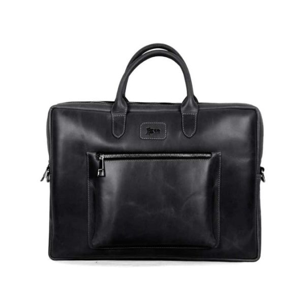 Black Leather Laptop Bag For sale