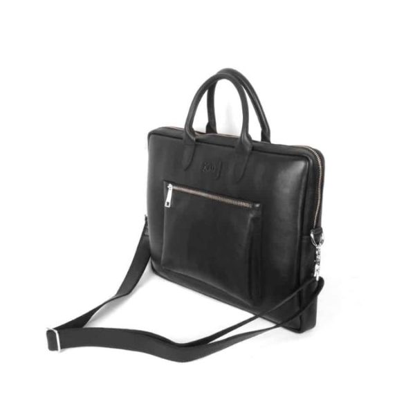 Black Leather Laptop Bag For sale