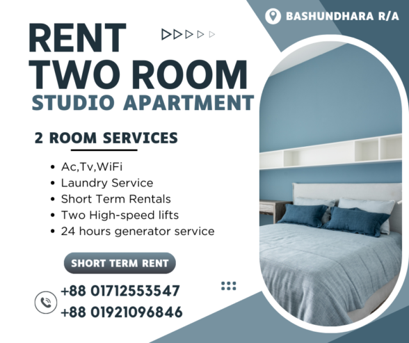 Two Room Furnished Serviced Apartment RENT in Bashundhara