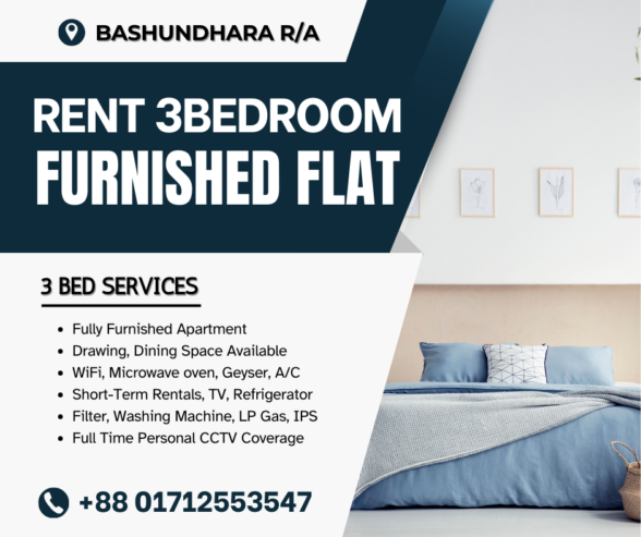 3BHK Serviced Furnished Apartment RENT in Bashundhara