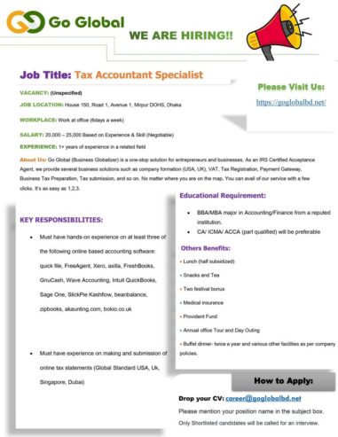 Tax Accountant Specialist Job