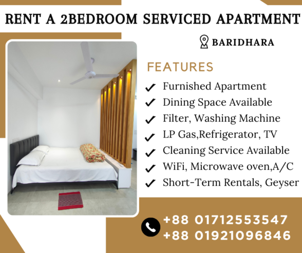 RENT 2Bed Room Serviced Apartment