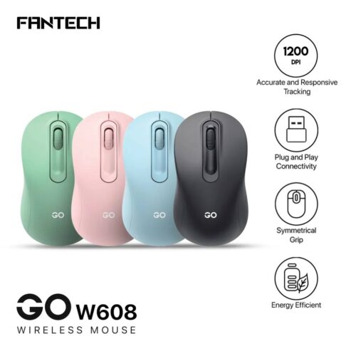 Fantech Go W608 Wireless Mouse – Pink Color