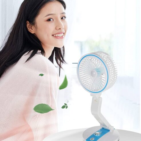 LR fan – Adjustable rechargeable folding fan with LED light