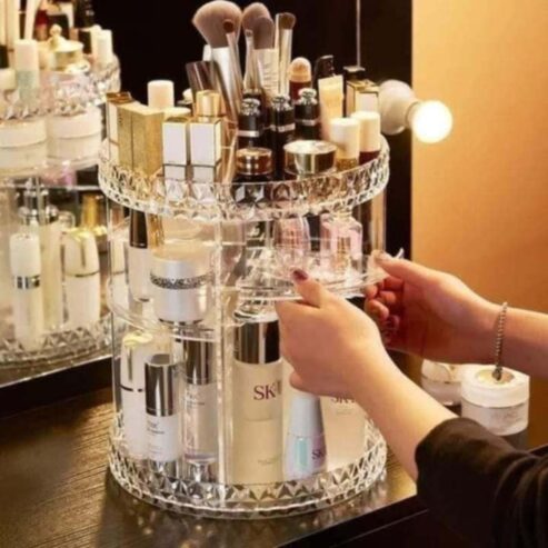 360° rotation makeup organizer