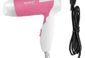 Kemei KM-6830 Hot And Normal Air Foldable Hair Dryer.