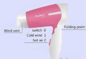 Kemei KM-6830 Hot And Normal Air Foldable Hair Dryer.