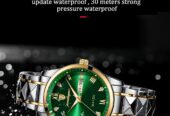 Poedagar Men Watch Green Dial Business Stainless Steel Quartz Watches Luxury Gold Waterproof Luminous Wristwatch Auto Week Date