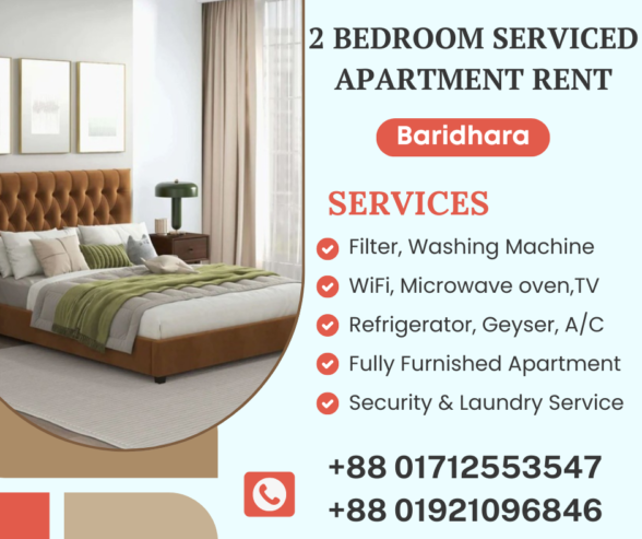 Renting 2-Bedroom Furnished Flat Rent Baridhara Dhaka