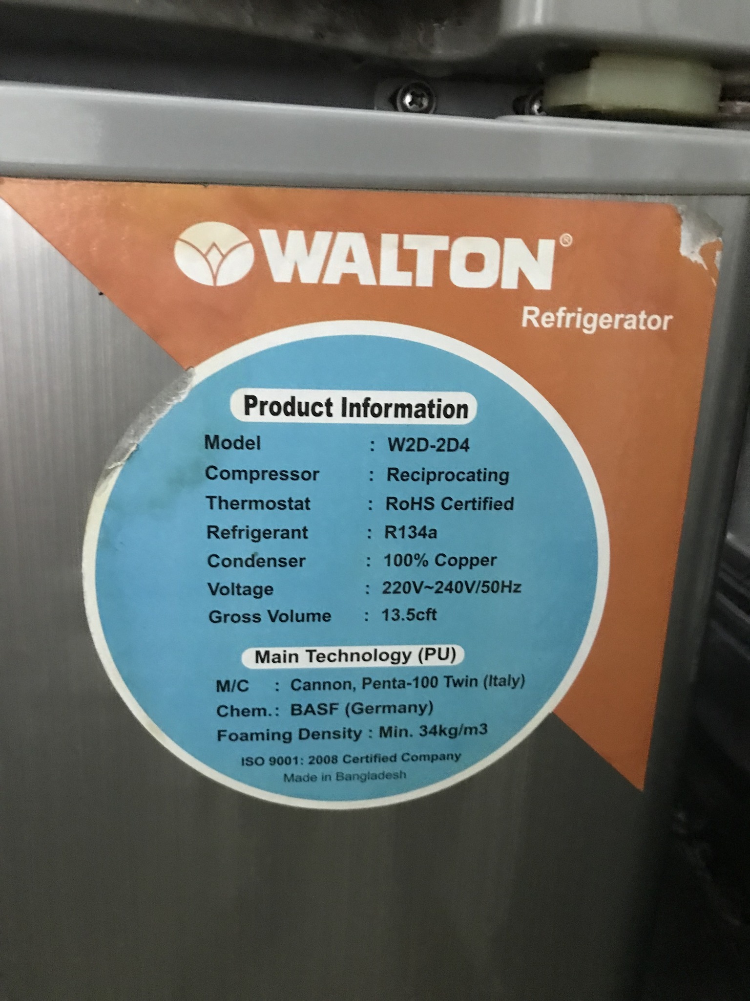 Walton W2D-2D4 Fridge For Sale in Dhaka