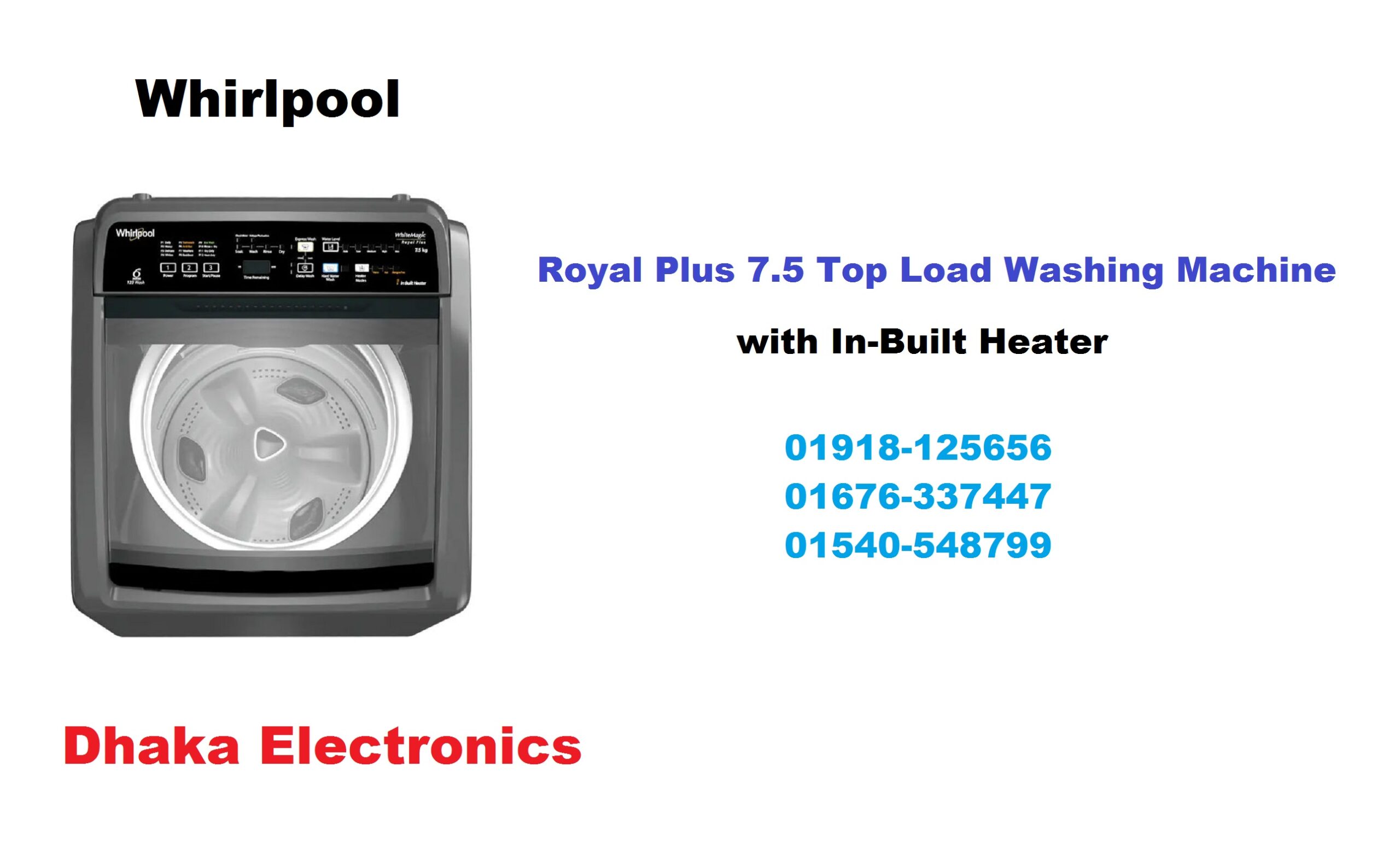 Whirlpool Top Load Washing Machine 7.5 KG