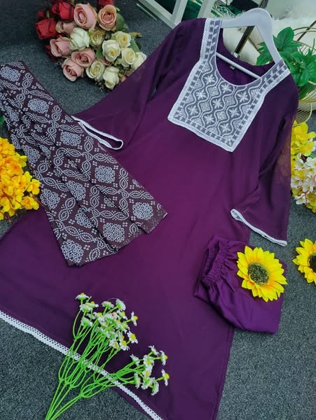 Fashionable Cotton Kameez Set