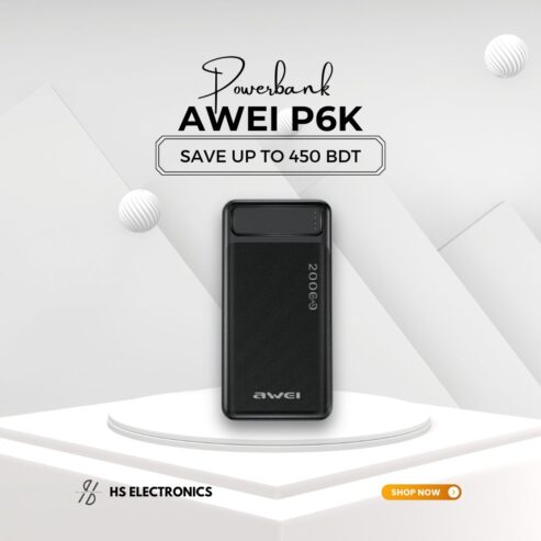 AWEI P6K (20000 mAh) DOUBLE USB OUTPUT POWER BANK