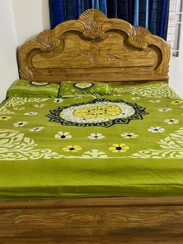 Jessore Teak Wood Semi Box Bed For Sale in Dhaka