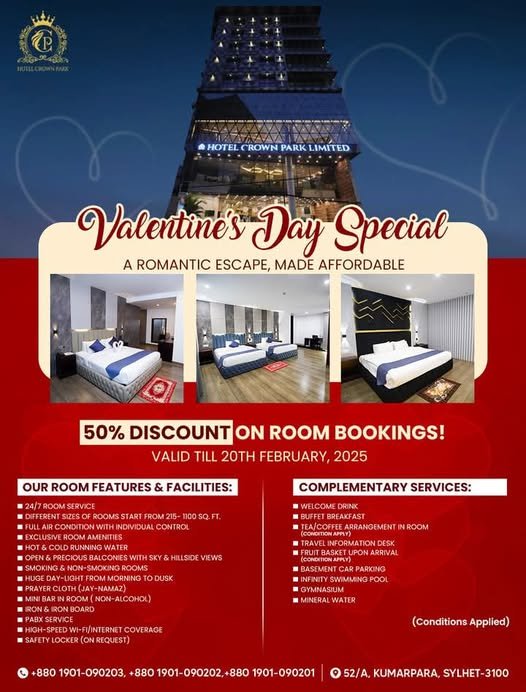 Hotel Crown Park Sylhet Booking 50% Discount