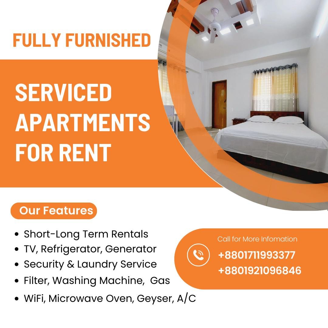 Furnished 2BHK Serviced Apartment RENT in Baridhara