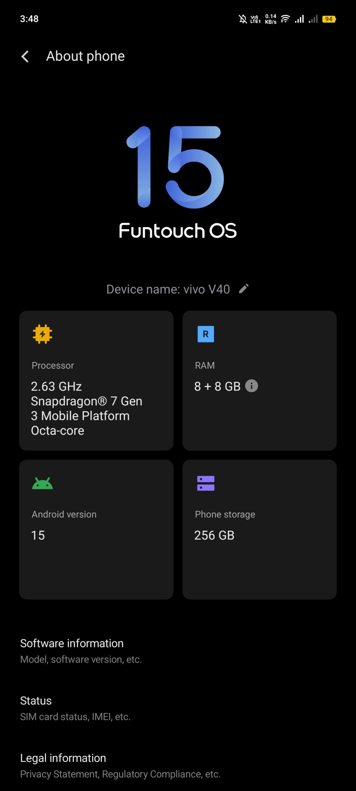 Vivo V40 5g like new