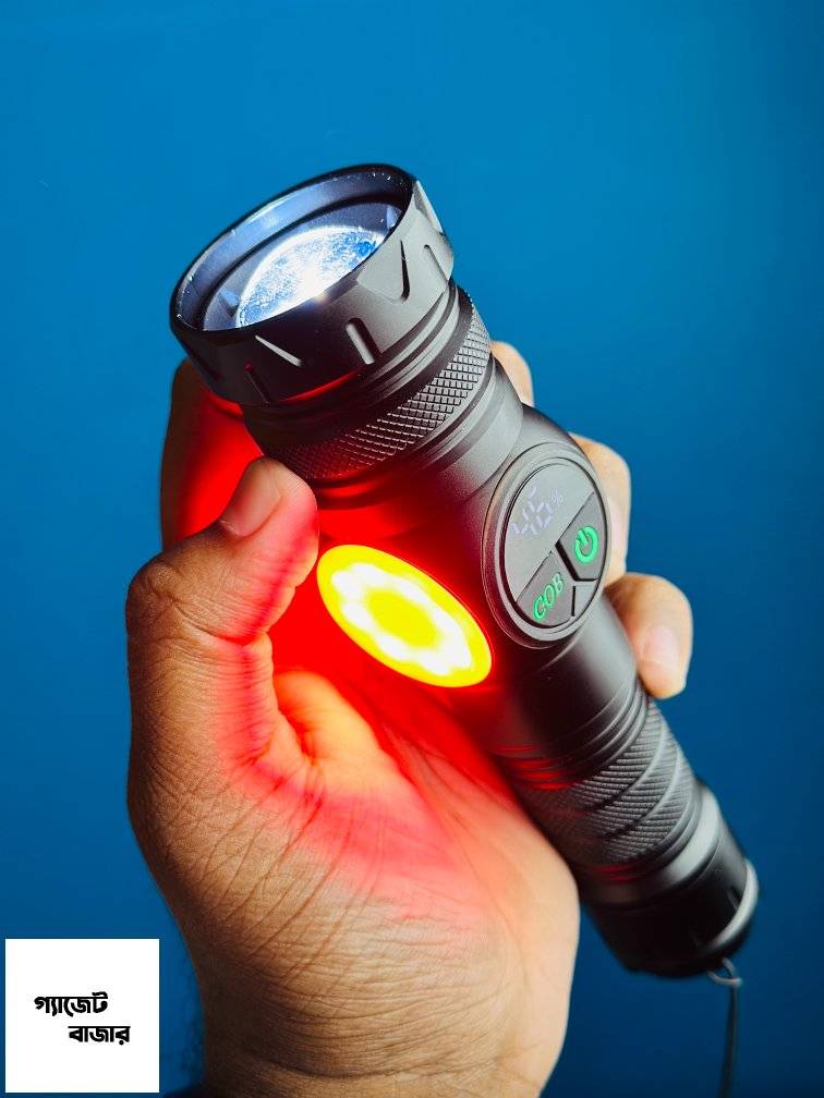 GearUP K60 Rechargeable Flashlight 10W COB + LED Torchlight 