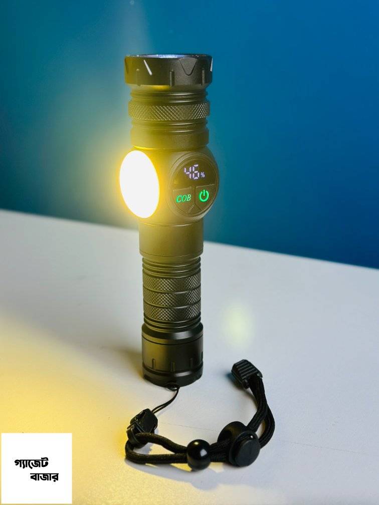 GearUP K60 Rechargeable Flashlight 10W COB + LED Torchlight 