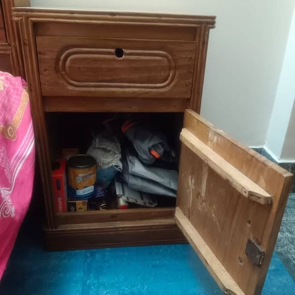 Mahogany Wood Bed and Bed side Table For Sale in Dhaka