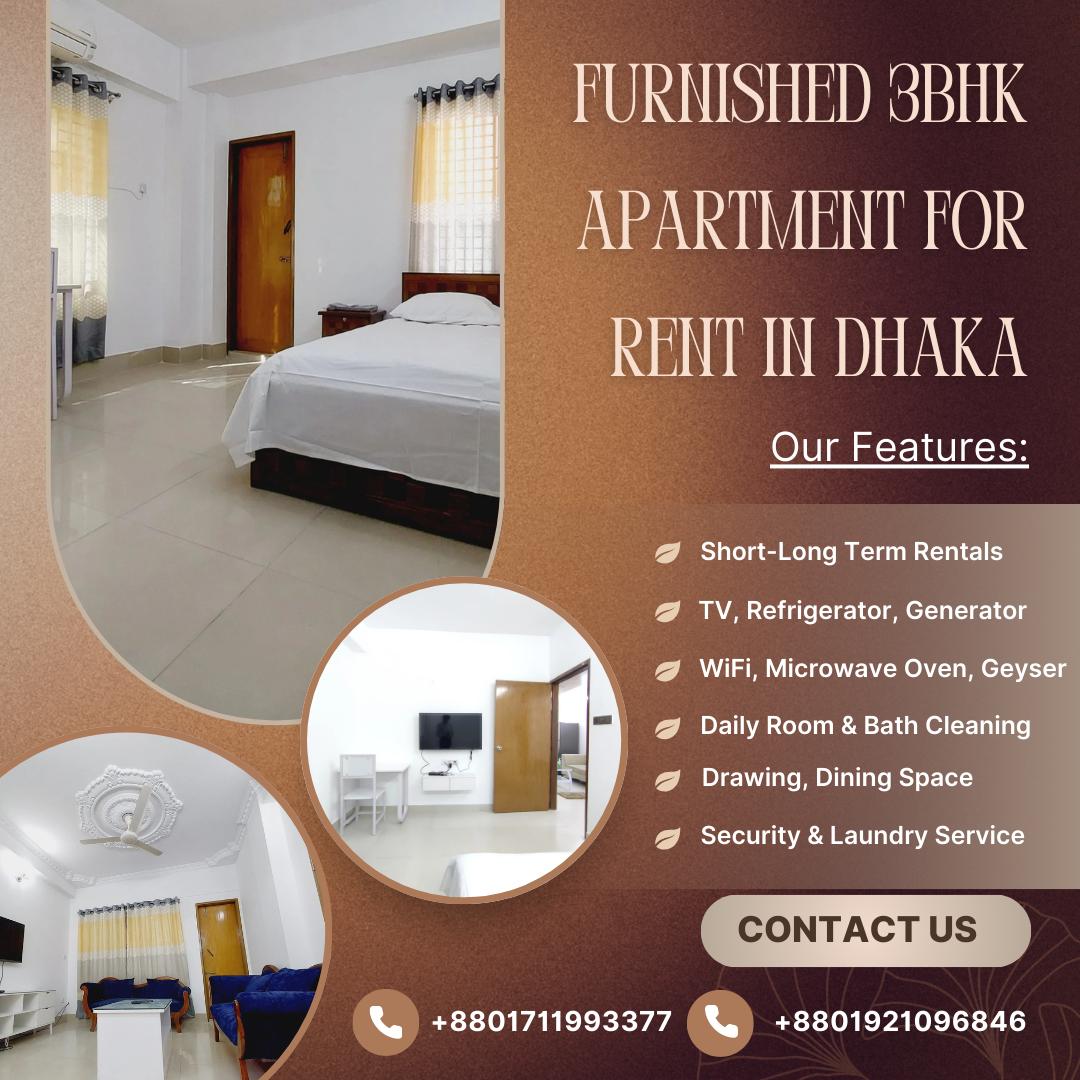 Cozy 3 Bedroom Apartment Rent in Bashundhara R/A 