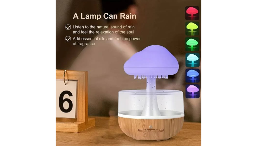 Rechargeable Rain Cloud Humidifier Mushroom Lamp