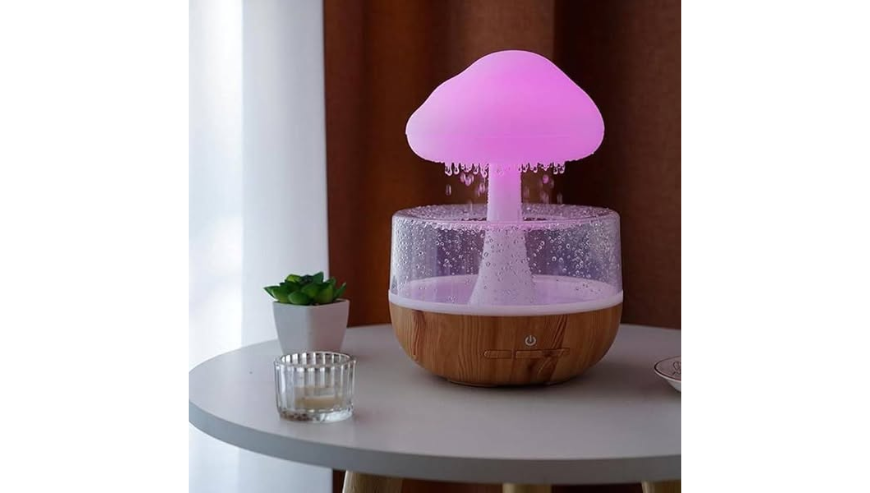 Rechargeable Rain Cloud Humidifier Mushroom Lamp