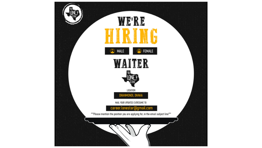 Waiters Job at Dhanmondi