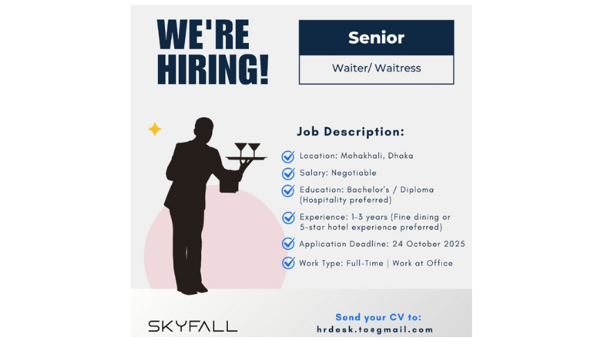SKYFALL Fine Dining Restaurant is Hiring!