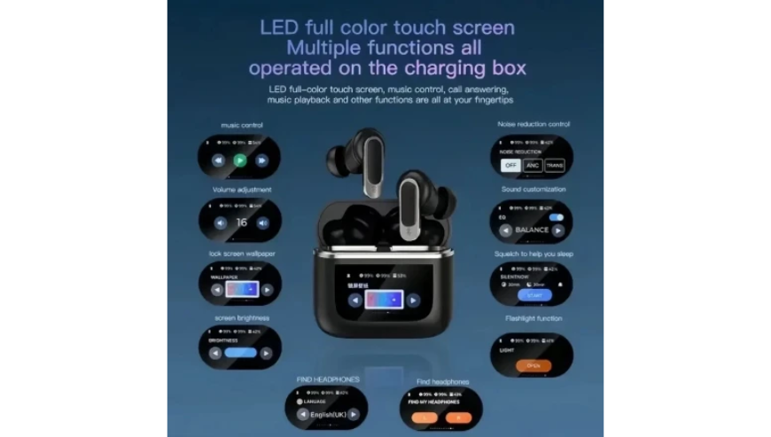 Airpod Pro 2nd Generation with Touch Screen Display (Black)