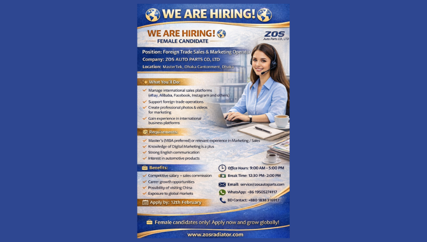 Sales & Marketing Operator Job in Dhaka