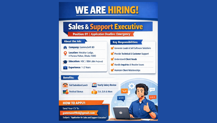 Sales and Support Executive Job